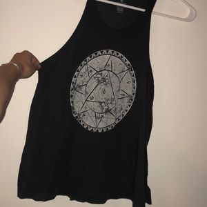 Grey graphic tank top